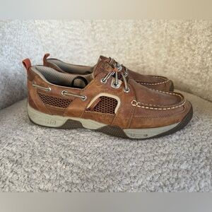 Sperry Top-Sider Sea Kite Boat Shoes Mens 9 Brown Leather Mesh Comfort Casual